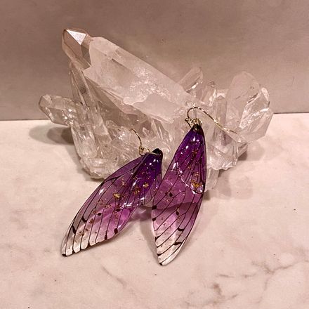Lavender Fae Wing Earrings
