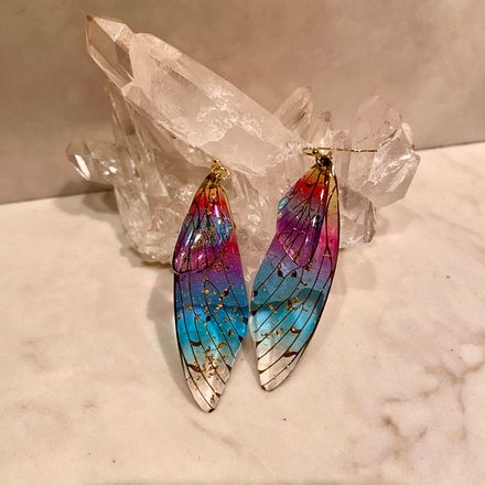Sunset Fae Wing Earrings