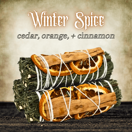 Winter Spirit Cedar, Orange, + Cinnamon Smudge Stick