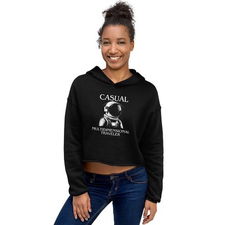 Casual Multidimensional Traveler Cropped Hoodie
