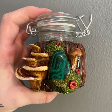 Malachite Mushroom Stash Jar