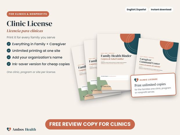 Free Review Copy for Clinics &amp; Programs: Bilingual Family Health Binder (watermarked)
