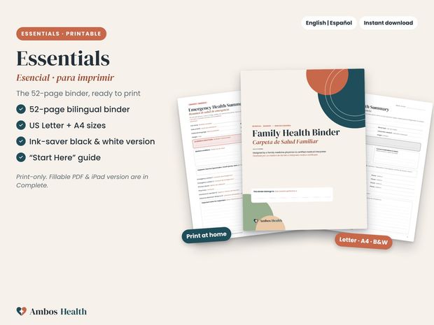 Family Health Binder — Essentials (English &amp; Spanish)