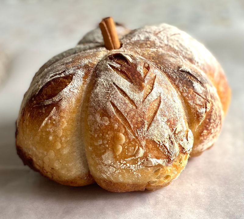 Pumpkin spice cinnamon brown sugar dark chocolate sourdough bread