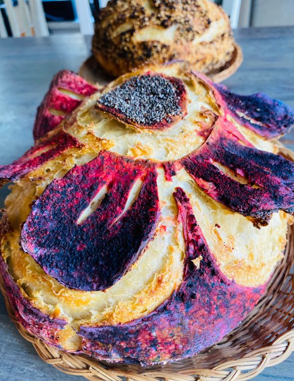 Garden flower sourdough bread