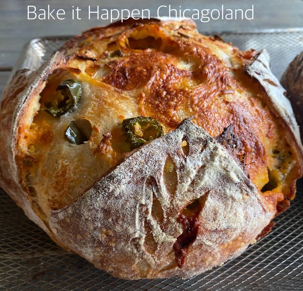 Jalapeno cheddar cheese sourdough bread