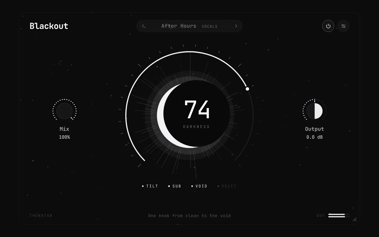 BLACKOUT one-knob darkness plugin by Thenatan Audio