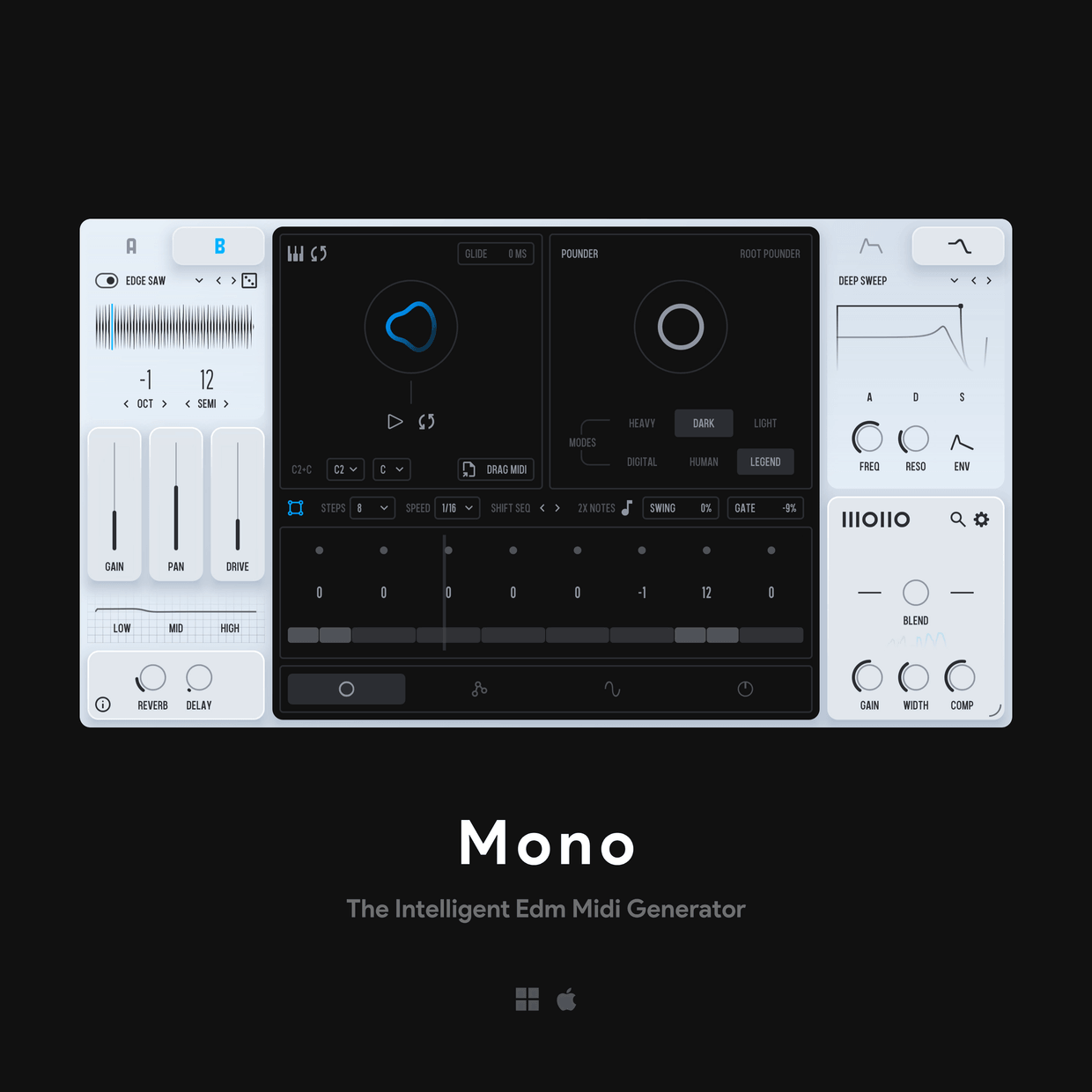 MONO | High-Velocity EDM MIDI Generator & Sampler VST | TheNatan