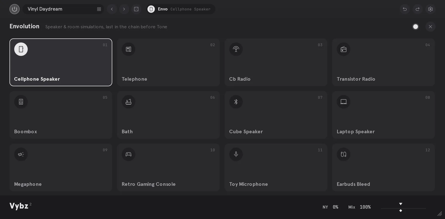 VYBZ 2 Envolution speaker and room simulations, animated