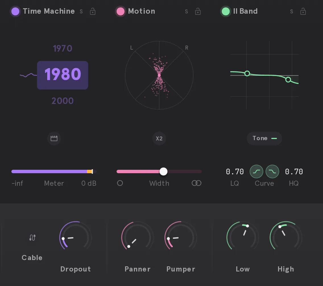 VYBZ 2 Time Machine travelling from Now to 1930, Motion and II Band, animated