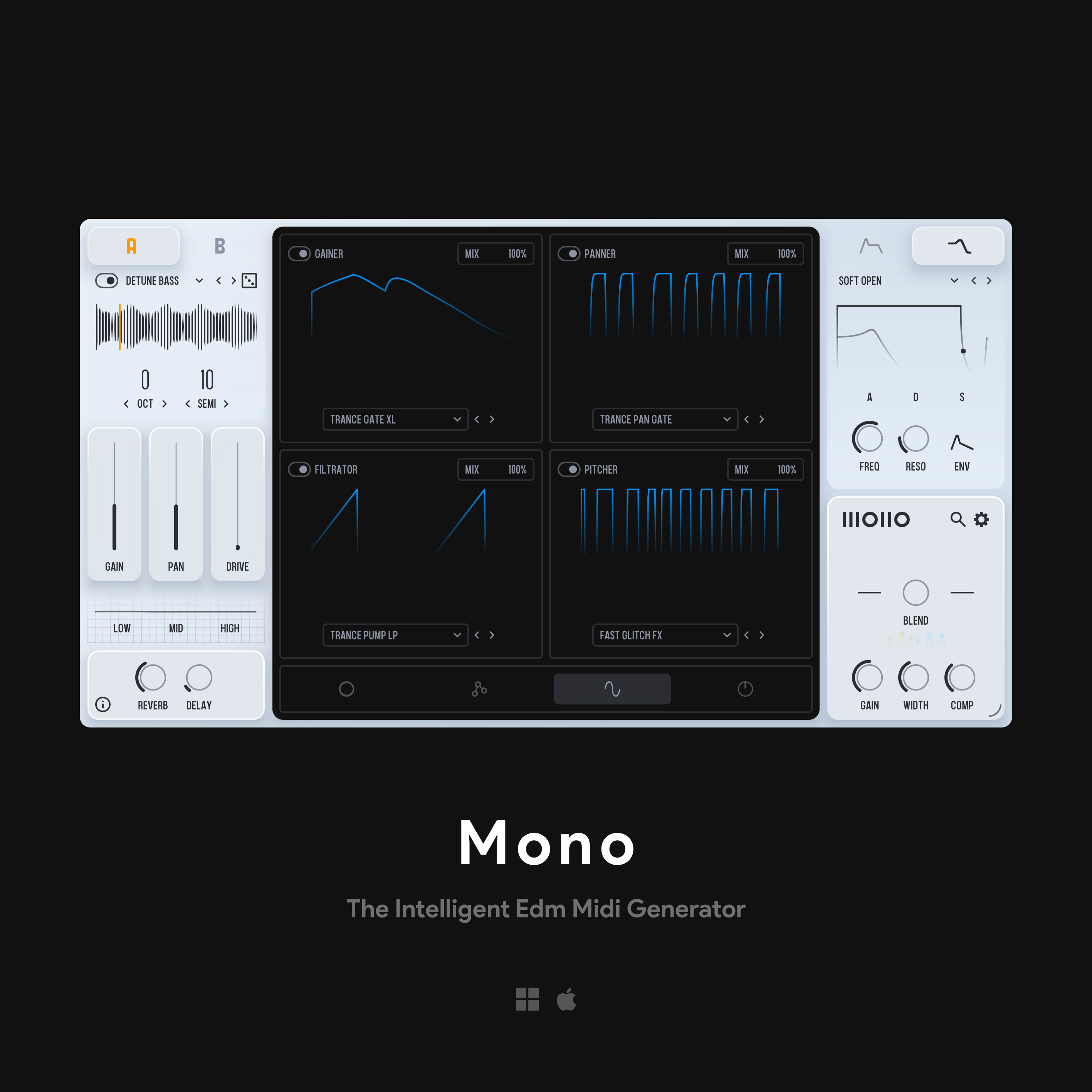 MONO | High-Velocity EDM MIDI Generator & Sampler VST | TheNatan