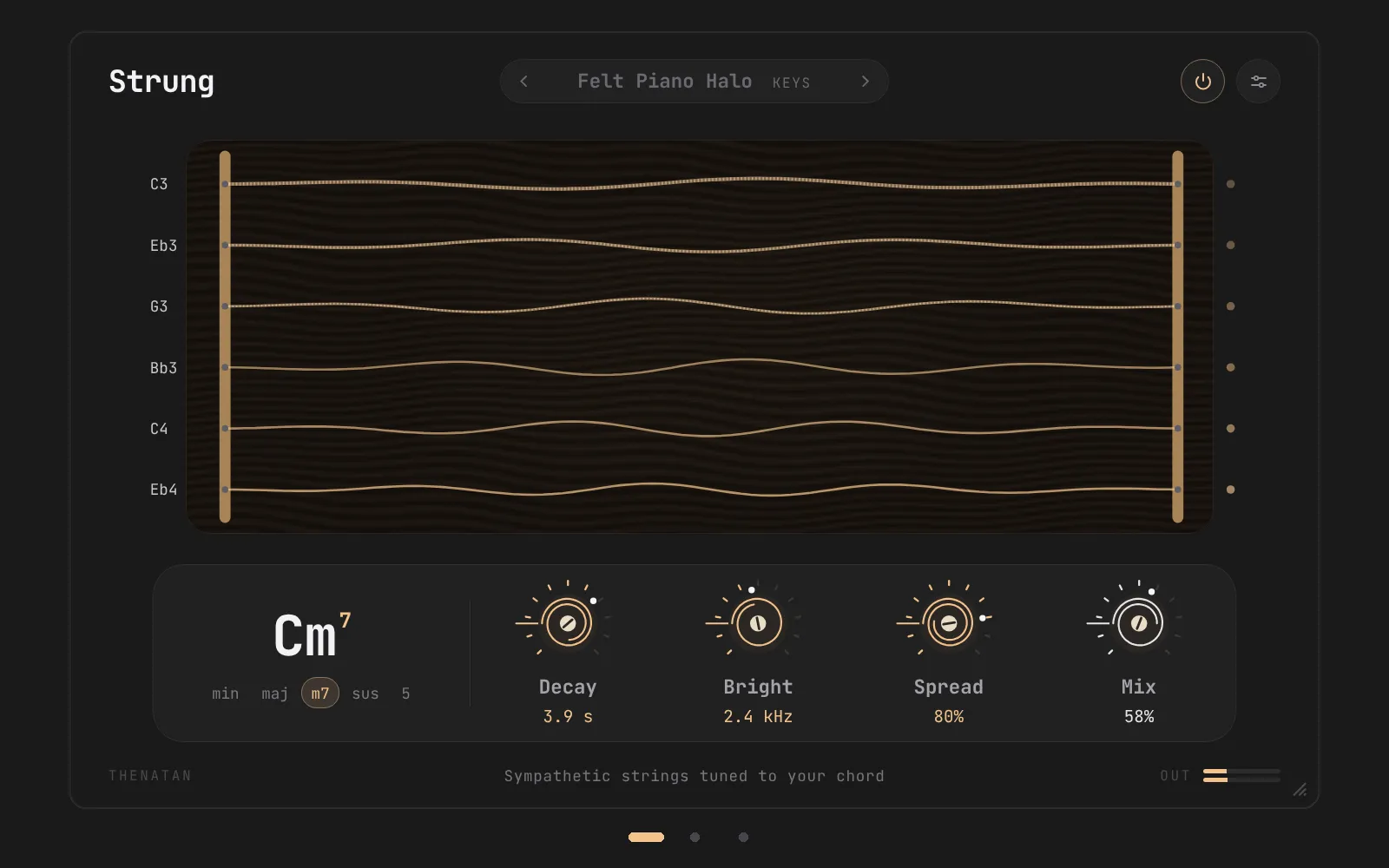 Threebie by Thenatan Audio - STRUNG, BLACKOUT and MOUTH plugin interfaces