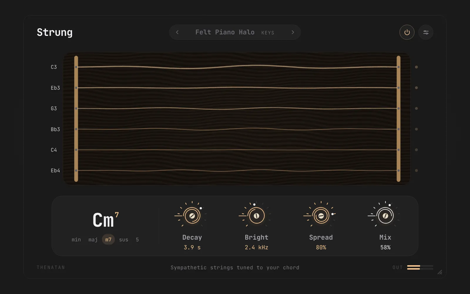 STRUNG sympathetic string resonator plugin by Thenatan Audio