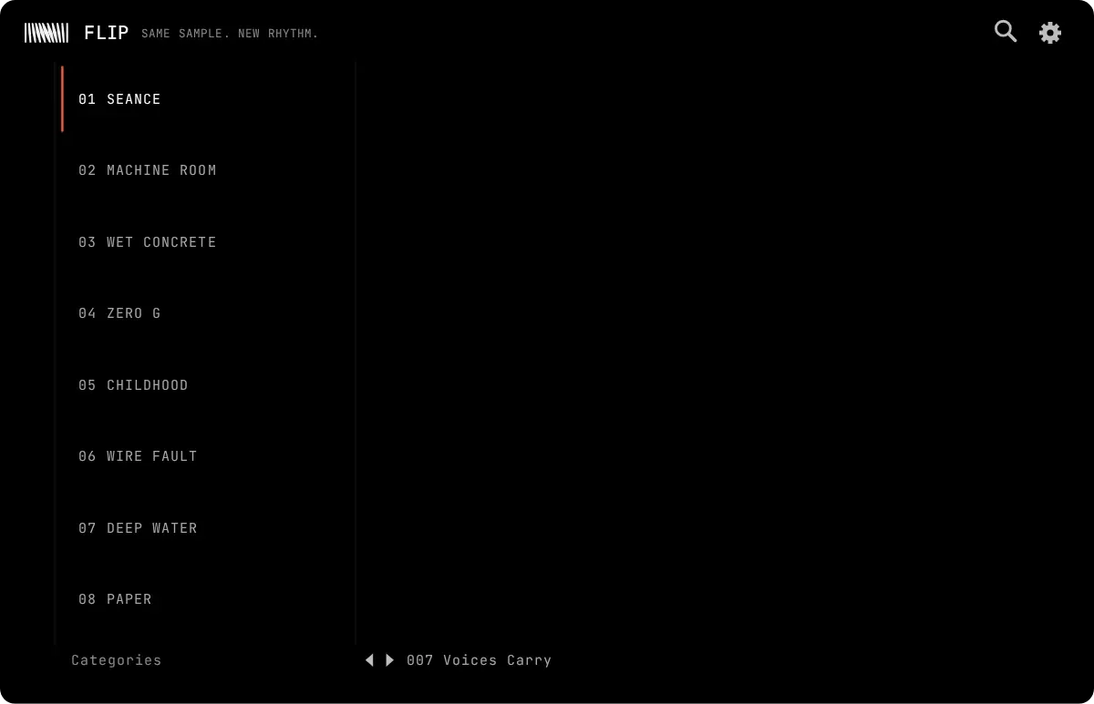 FLIP preset browser, animated