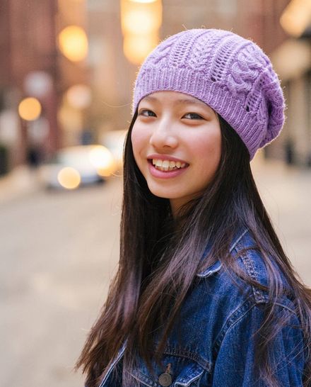 Cables and Lace Hat Knitting Pattern PDF File