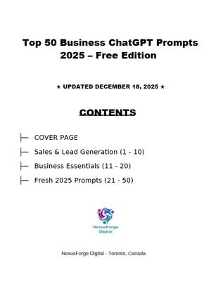 Top 50 Business ChatGPT Prompts 2025 – Free Edition