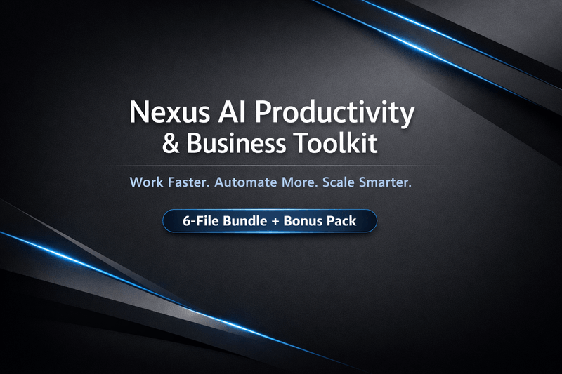 Nexus AI Productivity &amp; Business Toolkit (Prompts, Templates &amp; Workflows)