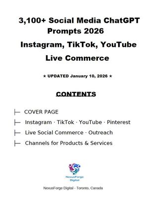 3,100+ Social Media ChatGPT Prompts 2026 – Instagram, TikTok, YouTube, Live Commerce