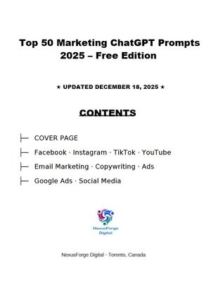 Top 50 Marketing ChatGPT Prompts 2025 – Free Edition