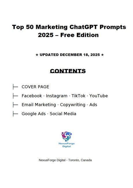 Top 50 Marketing ChatGPT Prompts 2025 – Free Edition
