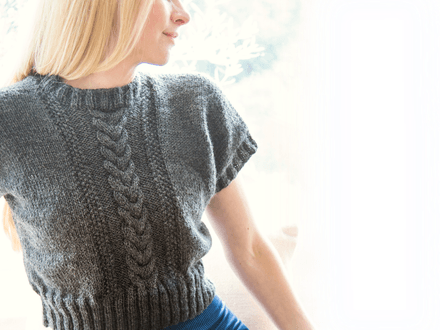 Vinca Cropped Cable Vest - digital PDF knitting pattern