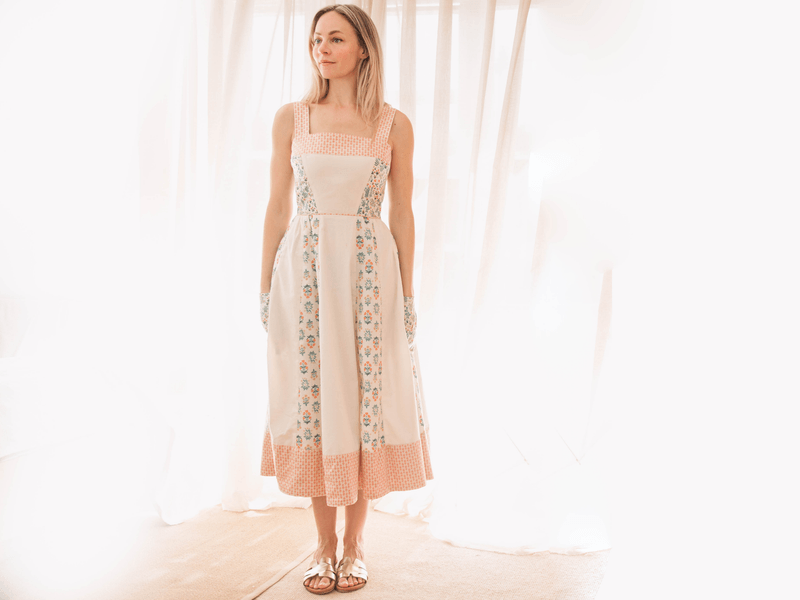 chinese dress ladies Wholesale Zoey's Brown Patchwork Dress main image 1