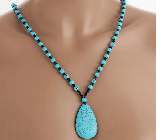 Boho-chic Turquoise Necklace] 