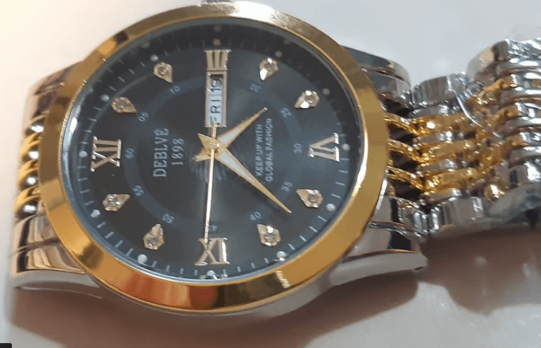 Men Quartz Business Watch With Date Luminous Stainless Steel Double Calendar 