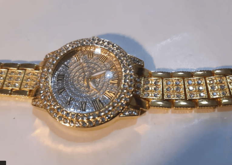 Women Watch Shiny Rhinestone Inlaid Stainless .