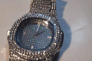 .Luxury Ice Out Square Face Watch. Silver Sparkling Mens Womens Diamond Quartz