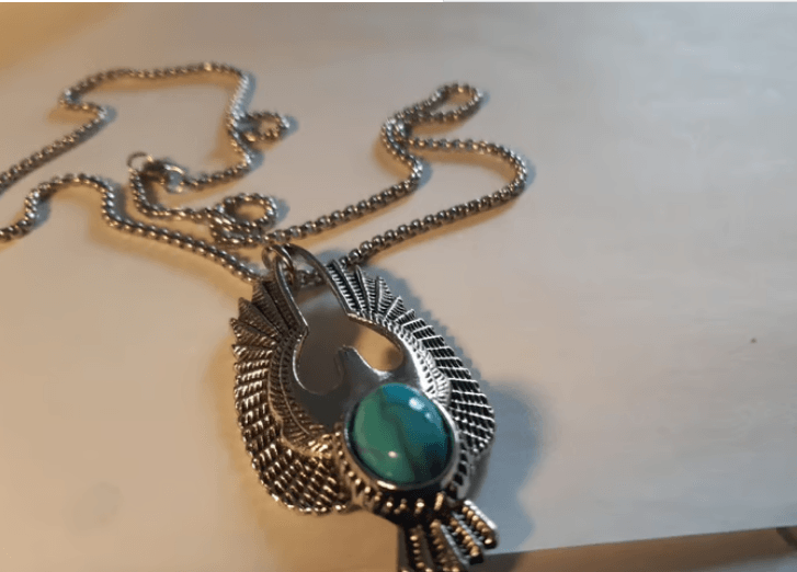  Native American Indian Aztec Turquoise Thunderbird Eagle Pendant Men&#x27;s Necklace...