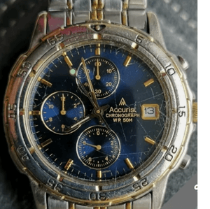 Accurist Mens Quartz Chronograph. New Battery Fitted. Some Scratching To Crystal..
