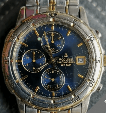 Accurist Mens Quartz Chronograph. New Battery Fitted. Some Scratching To Crystal..