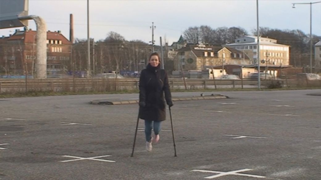 Melinda 56 Sprain - I have a sprained foot but i still can go out with help of my crutches - 6 min