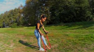 Elina 45 Barefoot Sprain - It´s a nice day to crutch outside - 10 min