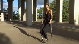 Cat 16 LLC - I can still crutch in this super high heel even if my foot hurts - 10 min