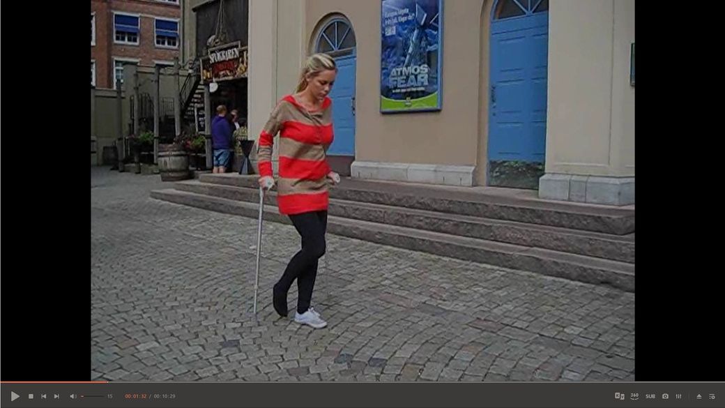 Melinda 39 Sprain - Crutching with a sprained ankle - 10 min