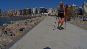 Kicki 27 Bandage - This pier is nice to crutch out and look at the sea on - 13 min
