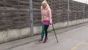 Britney 1802-5 CLC - Purple High heel and a green CLC - 5 min