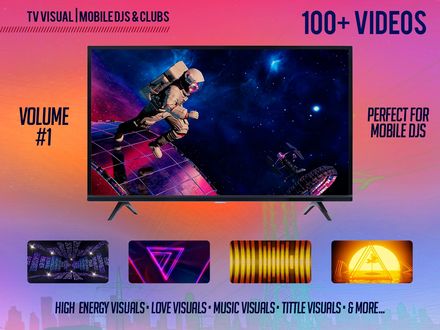 TV Visuals Pack - Volume 1 - 100 Music, High Energy, &amp; Dancing Visuals for DJs