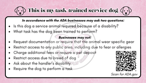 Service Dog ADA Law Cards