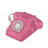 A pink rotary phone