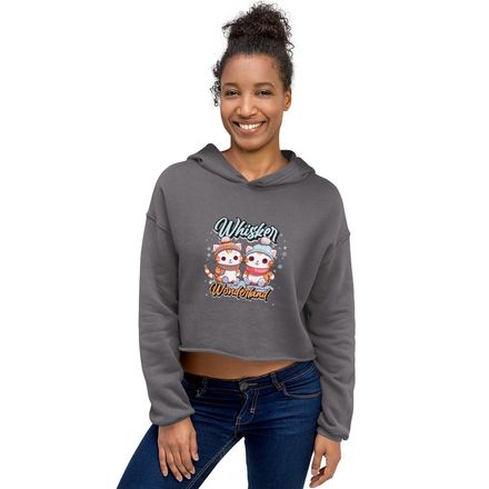 Whisker Wonderland Cozy Chic: Cropped Women&#x27;s Hoodie