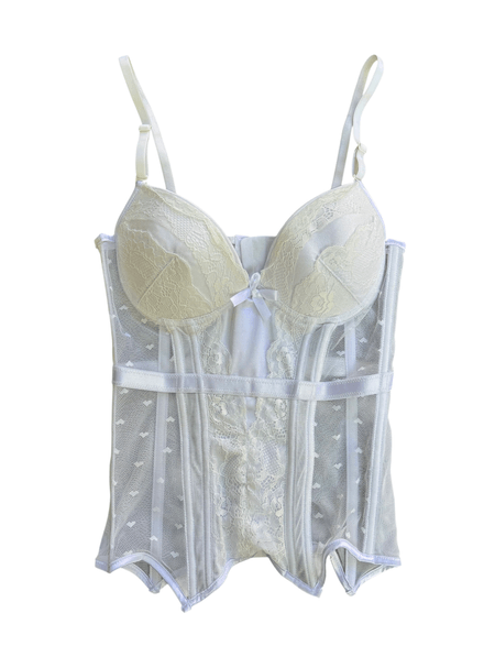 Corset blanc détail petit coeur 