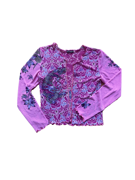 Top en mesh “zip code” rose Y2K 