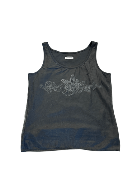 Top noir avec impression papillon “casucci”