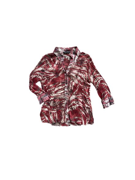 Chemise rouge « Claudia Gil » à imprimé animal 