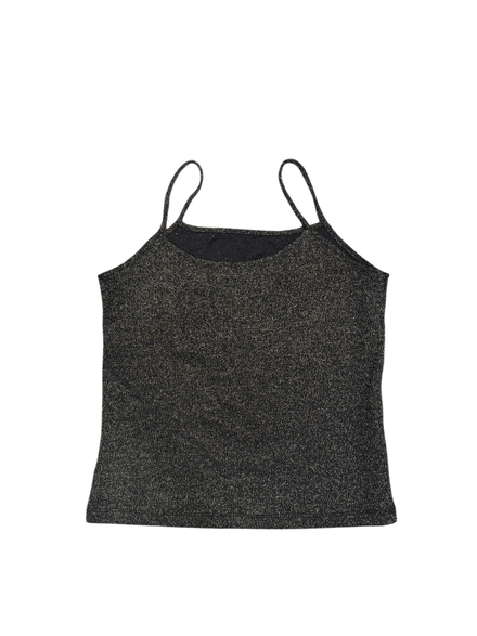Top noir à paillettes dorées 