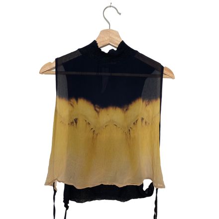 Y2K Sheer Top Tie-Dye Smoke