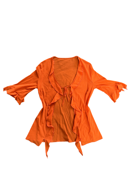 Cardigan orange Y2K en mesh